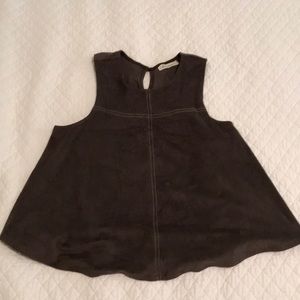 Brown suede crop top